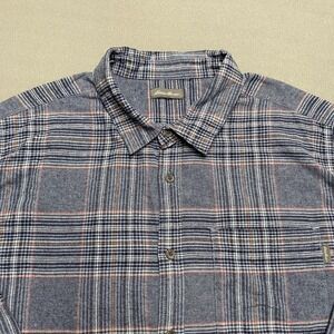 Eddie Bauer Shirt Mens‎ 2XL Blue Gray Plaid Flannel Soft Button Down Long Sleeve